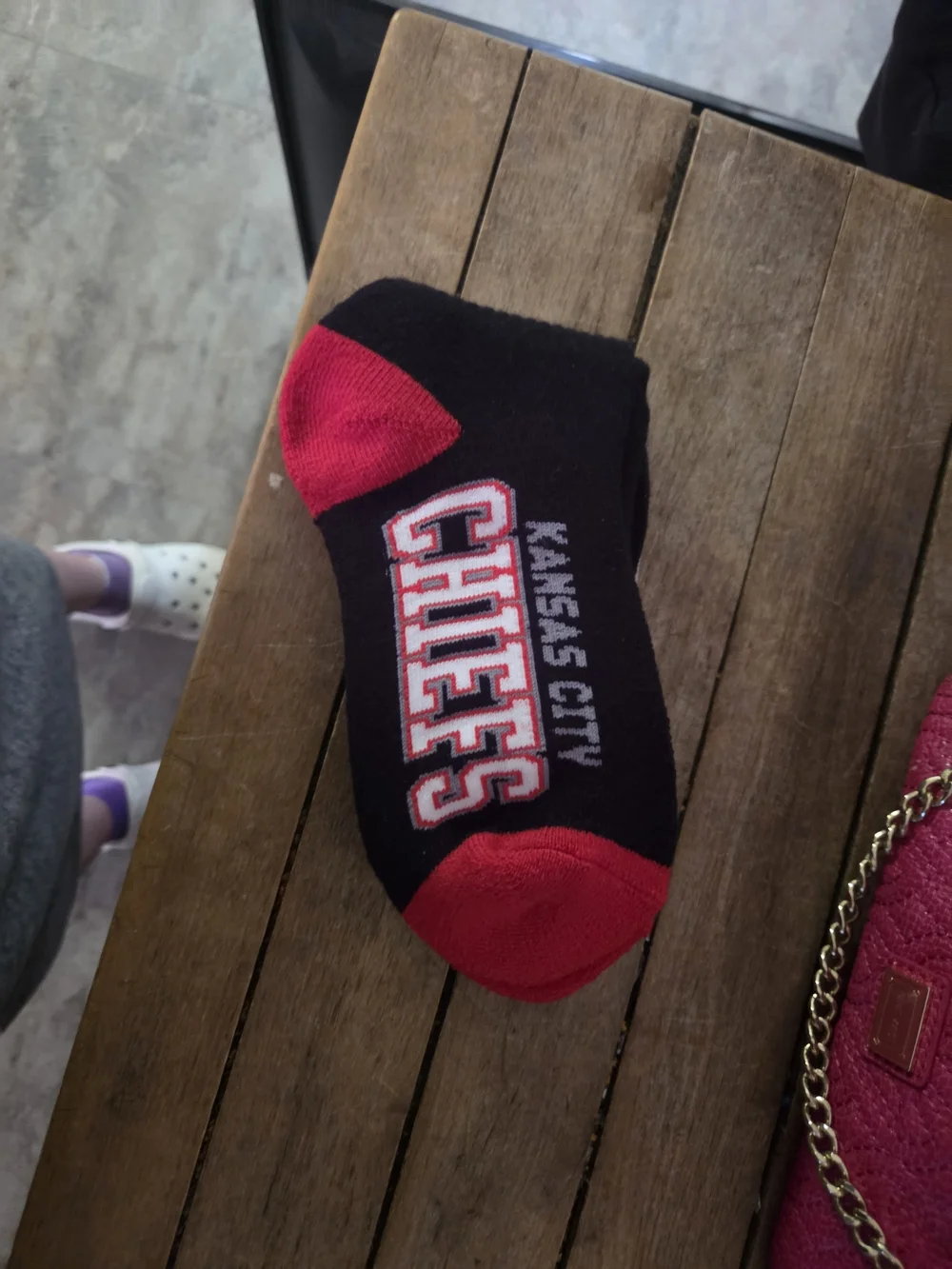 NFL Kansas City Chiefs Black, Red & White Crew Socks